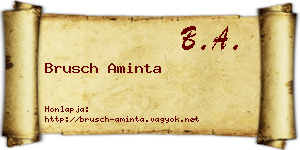 Brusch Aminta névjegykártya